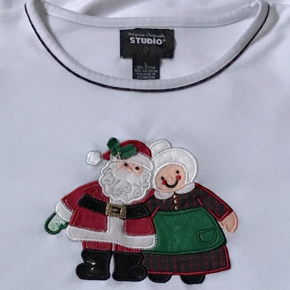 Designers Originals Studio Joy White Christmas Long Sleeves T-shirt Size Large - Picture 7 of 8